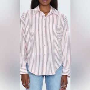 Pistola Samantha Oversuzed Beige Striped Button Up XS/S Shirt